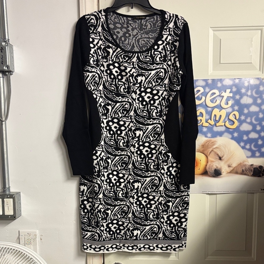 Black and White Sweater Dress